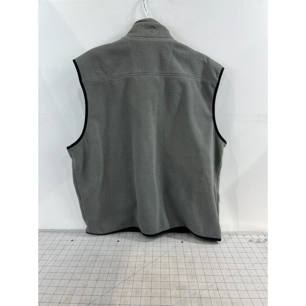 Timberland Mens Gray Full-Zip Fleece Vest L With Pockets - Picture 3 of 8